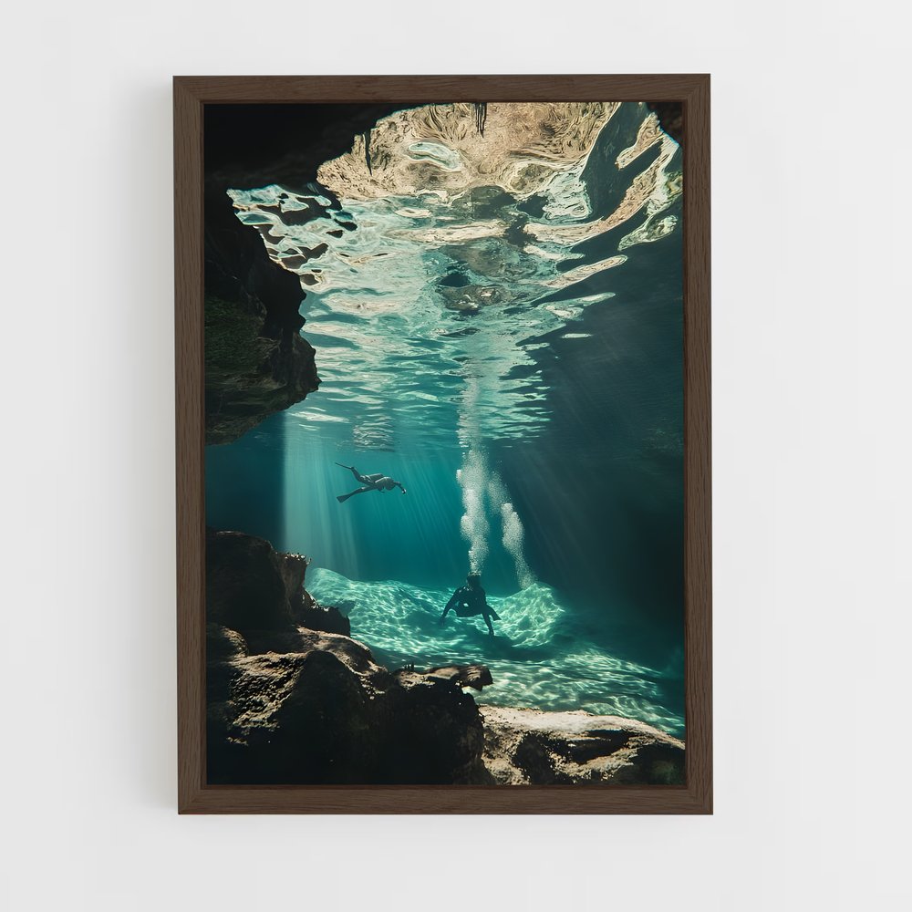Poster Nager dans les Cenotes – affiche Plongée sous-marine (vue 5)